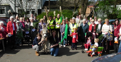 Gathering for the Palm Sunday 2011 walk of witness